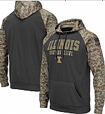 Men's Illinois Fighting Illini Gray Camo Pullover Hoodie,baseball caps,new era cap wholesale,wholesale hats